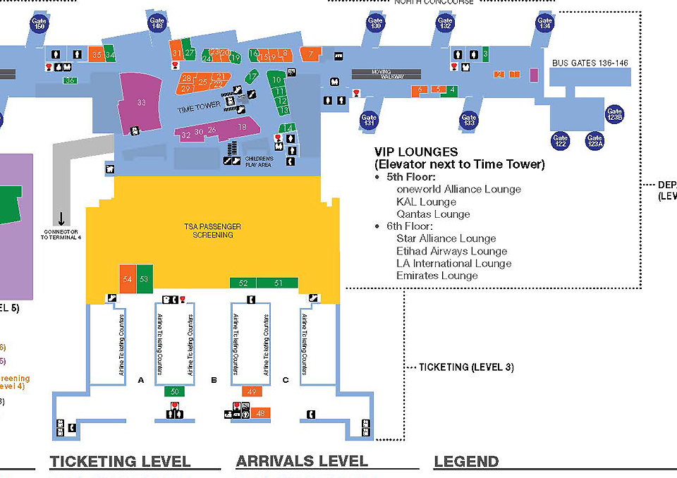 LAX airport map