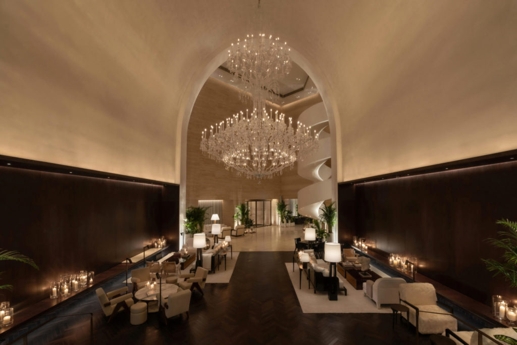 The grand lobby at The Edition, Dubai