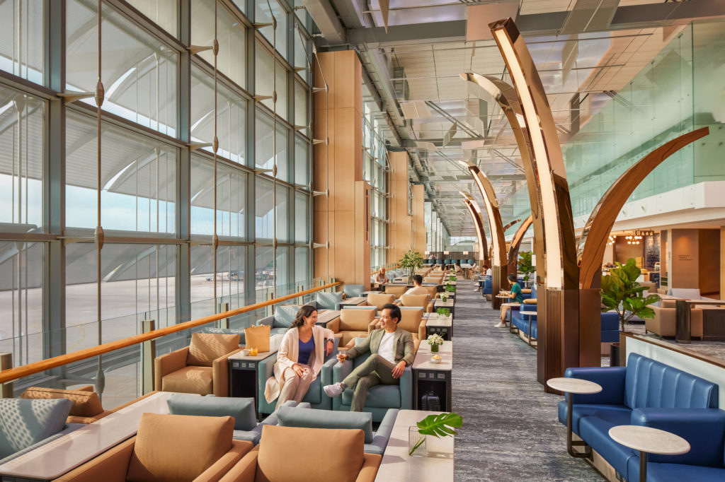 Alfresco style seating at the renovated Singapore Airlines Business Class lounge