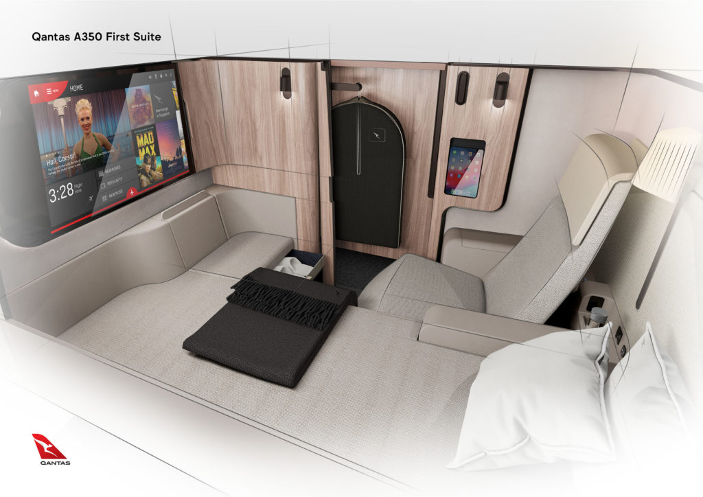 Qantas first class render on A350
