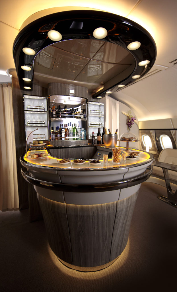 Emirates bar on-board the A380.