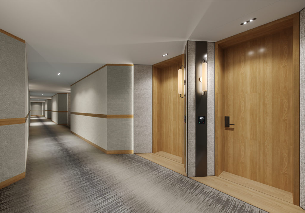 Rooms Corridor at JW Marriott, Auckland.